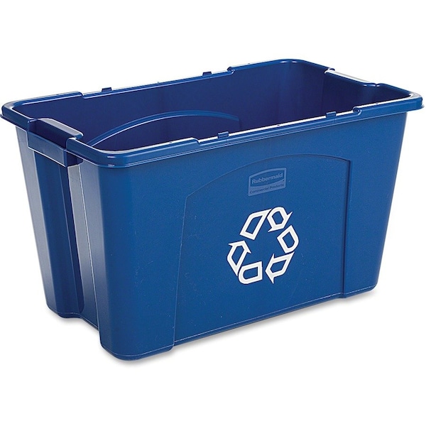 18 gal Rectangular 18-gallon Recycling Box, Blue, Linear Low-Density Polyethylene (LLDPE)